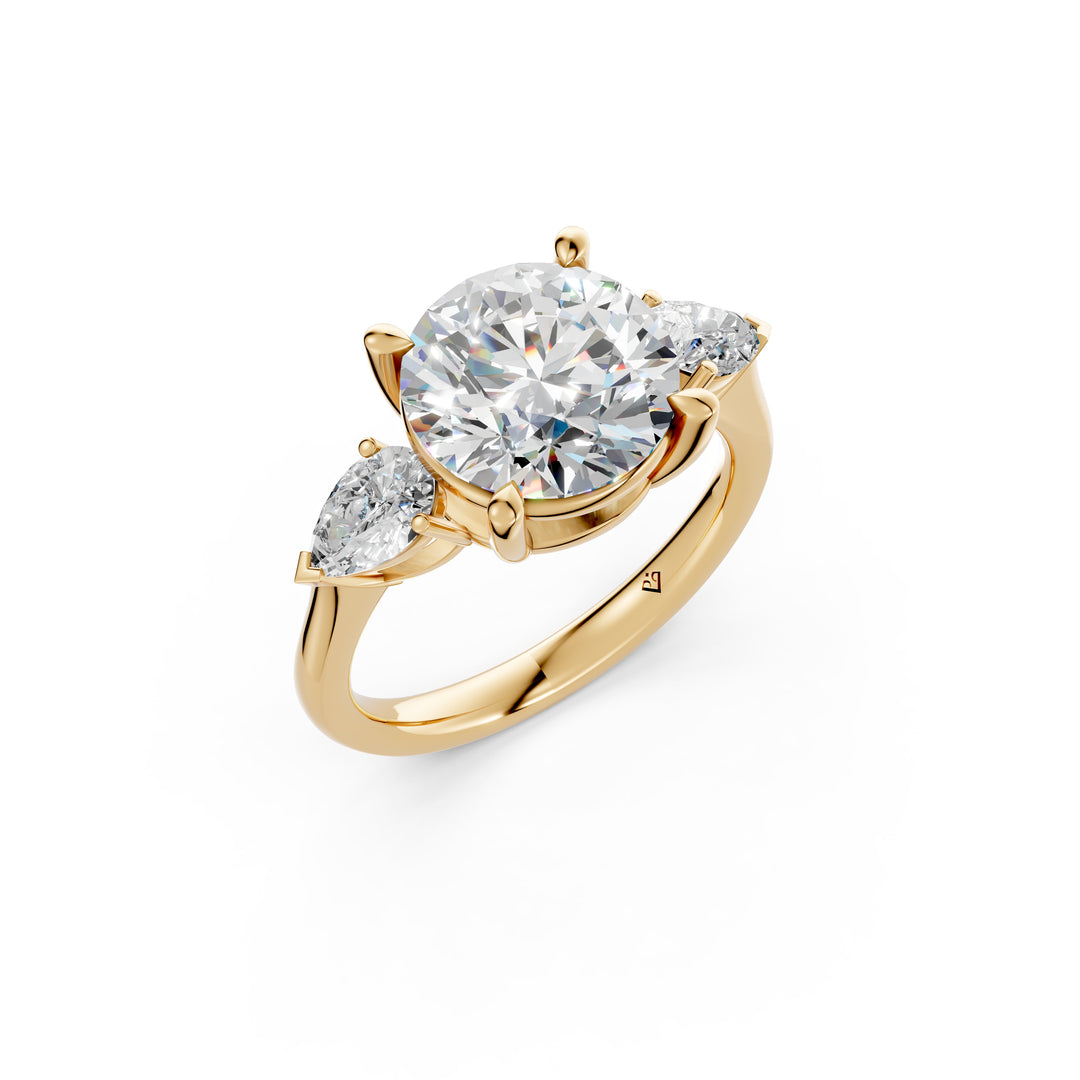 Mira Round Solitaire Diamond Womens Ring