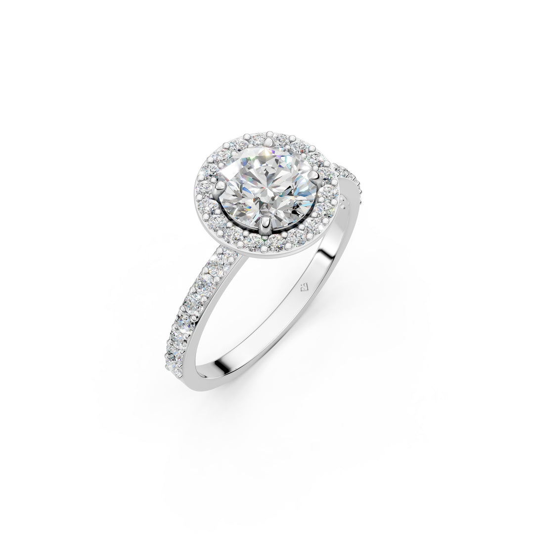 Qaira Round Solitaire Diamond Womens Ring