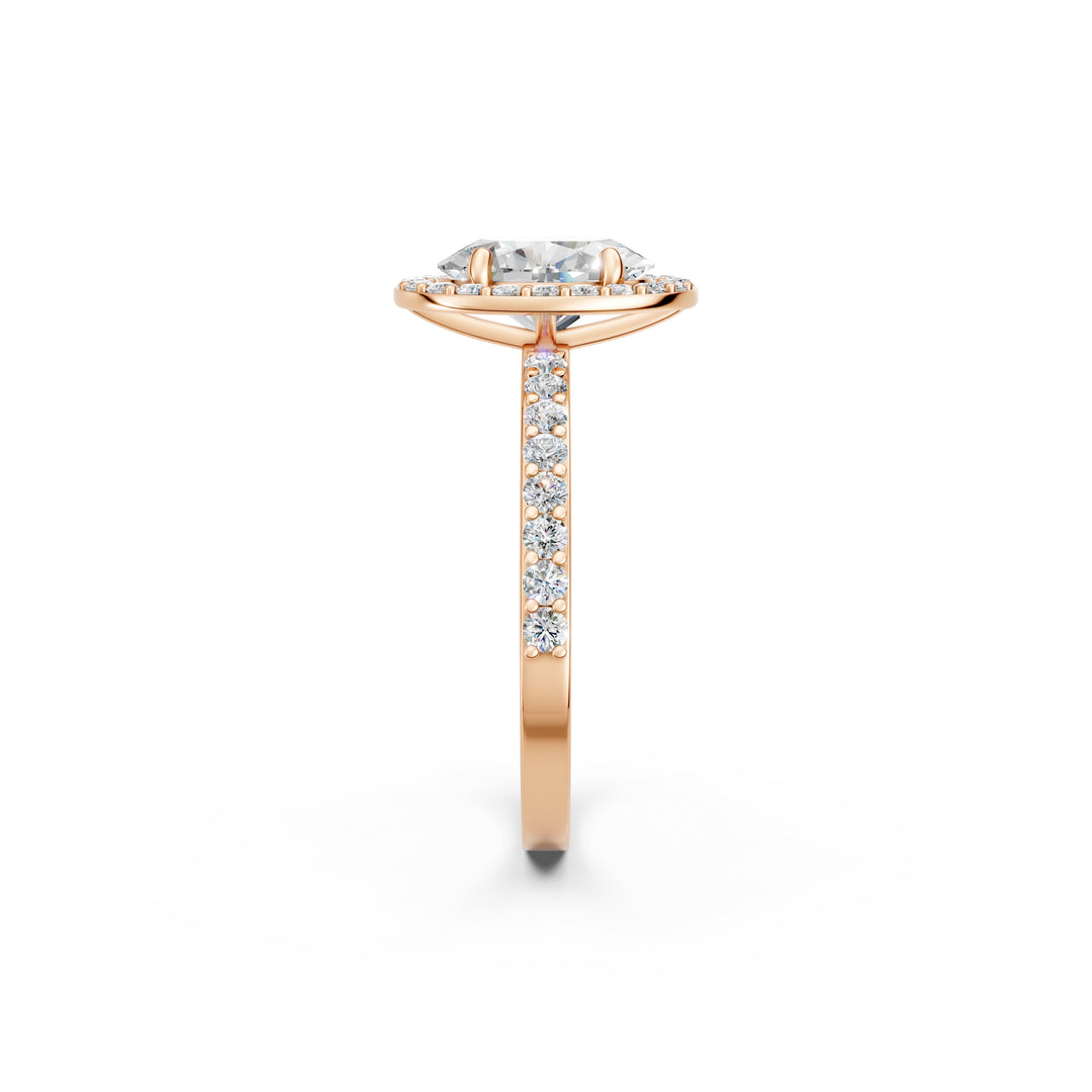 Qaara Oval Solitaire Diamond Womens Ring
