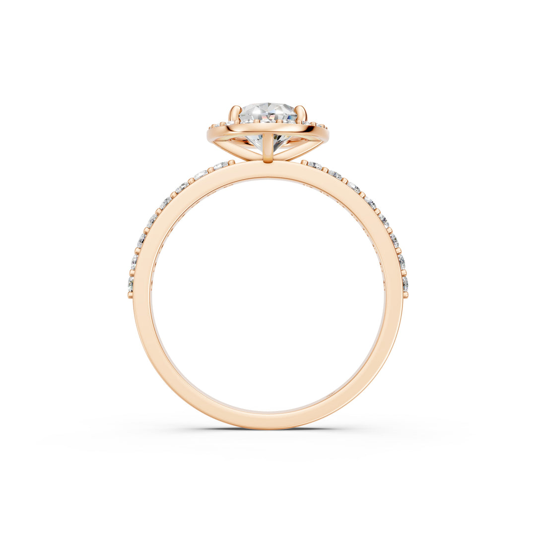 Qaara Oval Solitaire Diamond Womens Ring