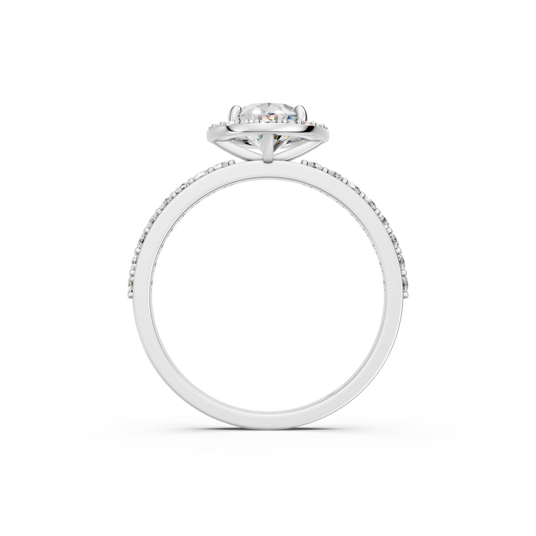 Qaara Oval Solitaire Diamond Womens Ring