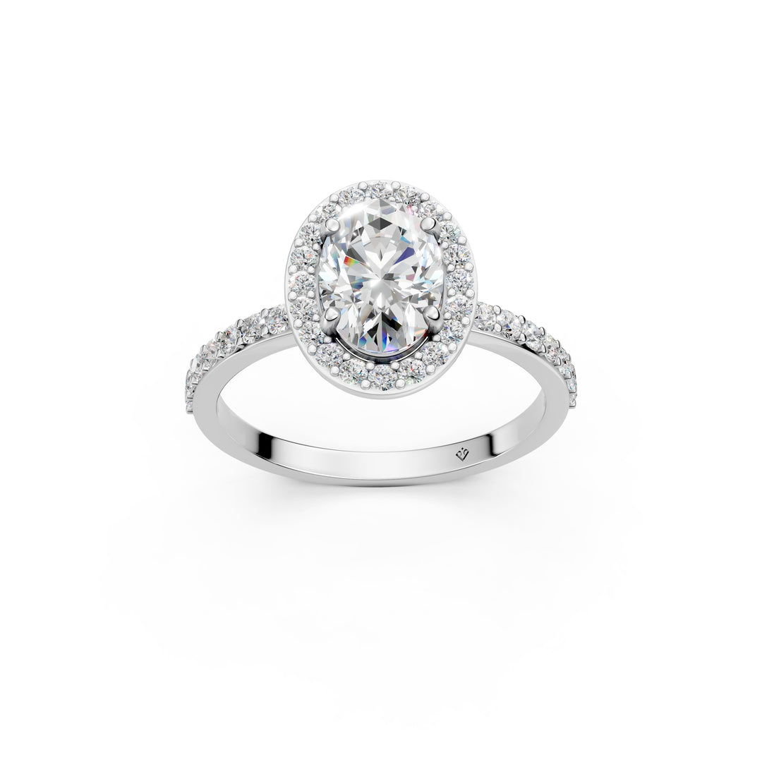 Qaara Oval Solitaire Diamond Womens Ring