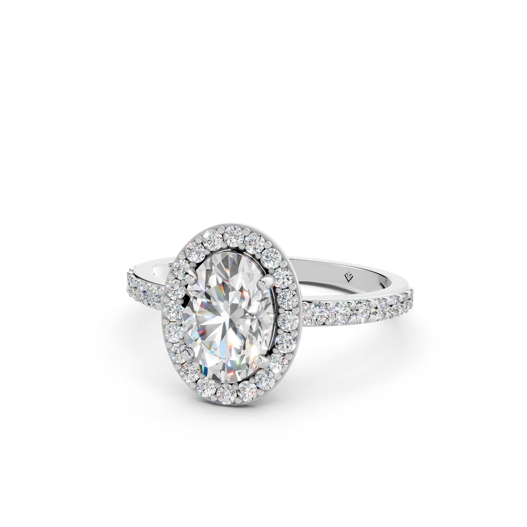 Qaara Oval Solitaire Diamond Womens Ring