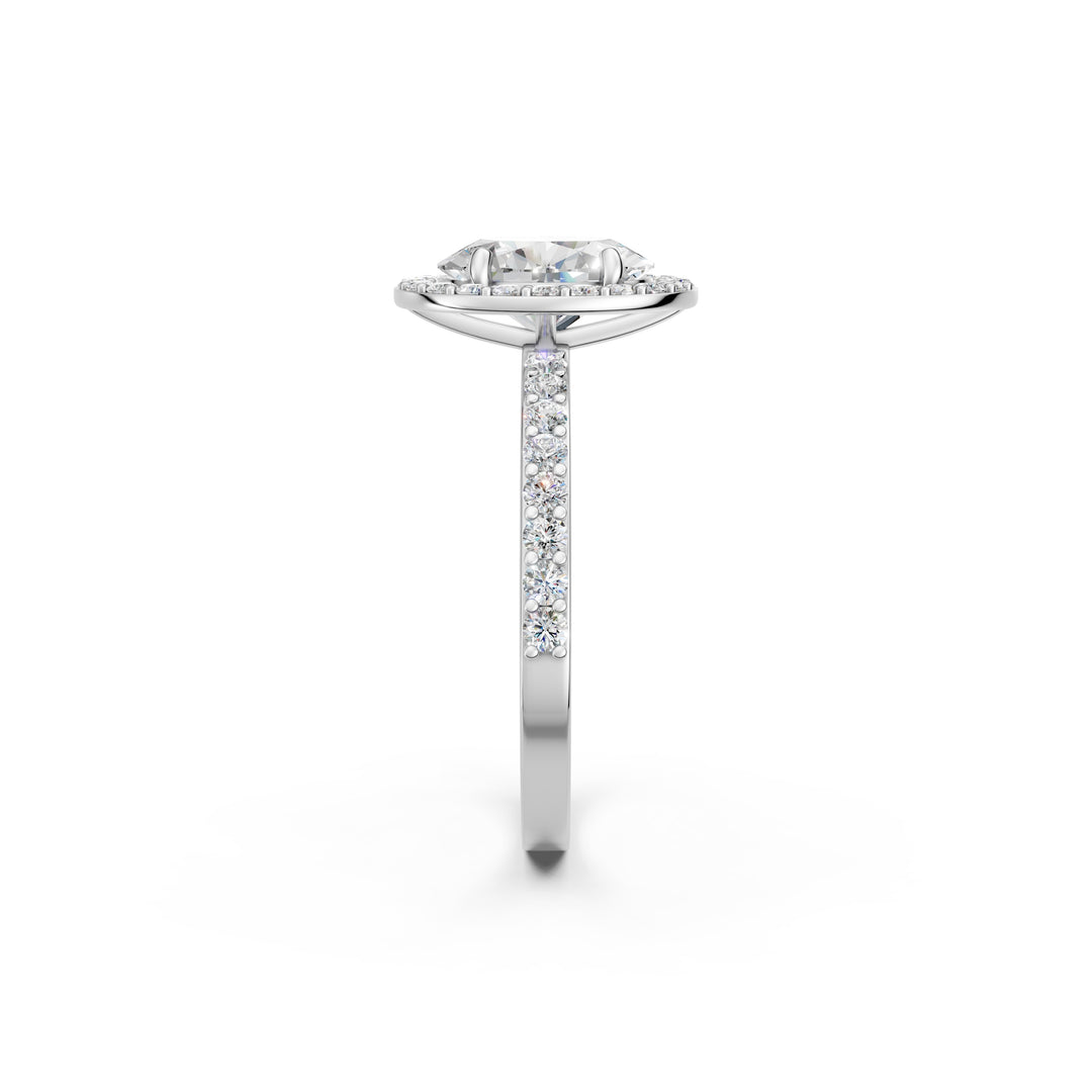 Qaara Oval Solitaire Diamond Womens Ring