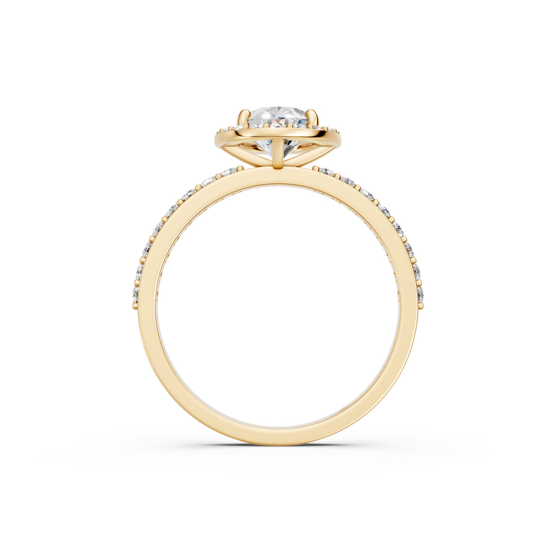 Qaara Oval Solitaire Diamond Womens Ring