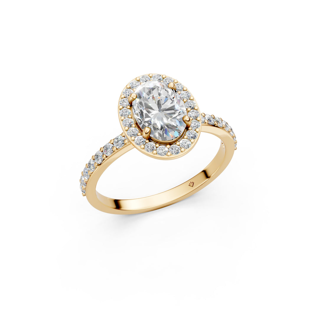 Qaara Oval Solitaire Diamond Womens Ring