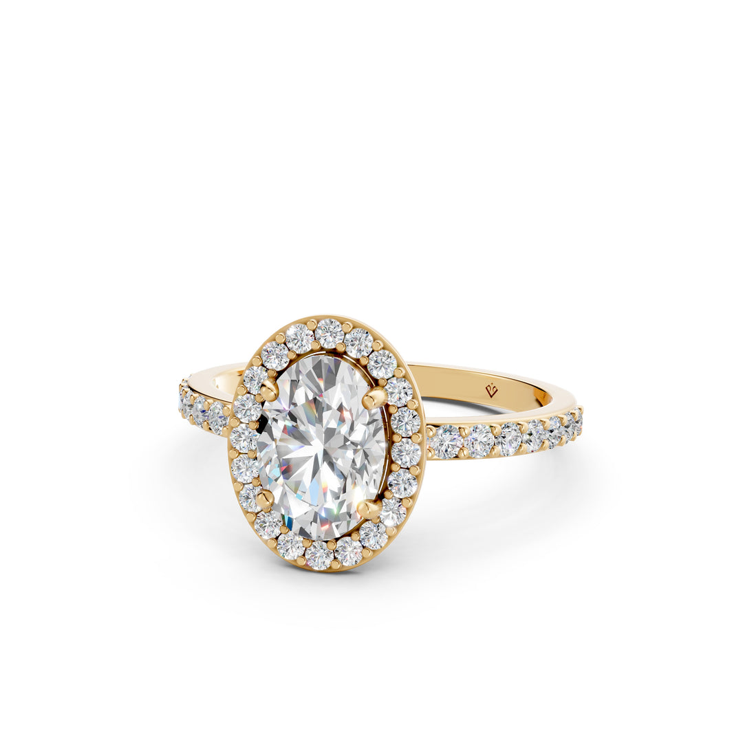 Qaara Oval Solitaire Diamond Womens Ring
