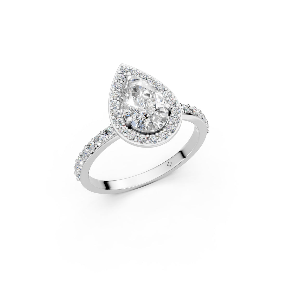 Prya Pear Solitaire Diamond Womens Ring
