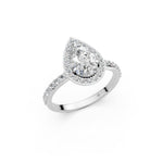 Load image into Gallery viewer, Prya Pear Solitaire Diamond Womens Ring
