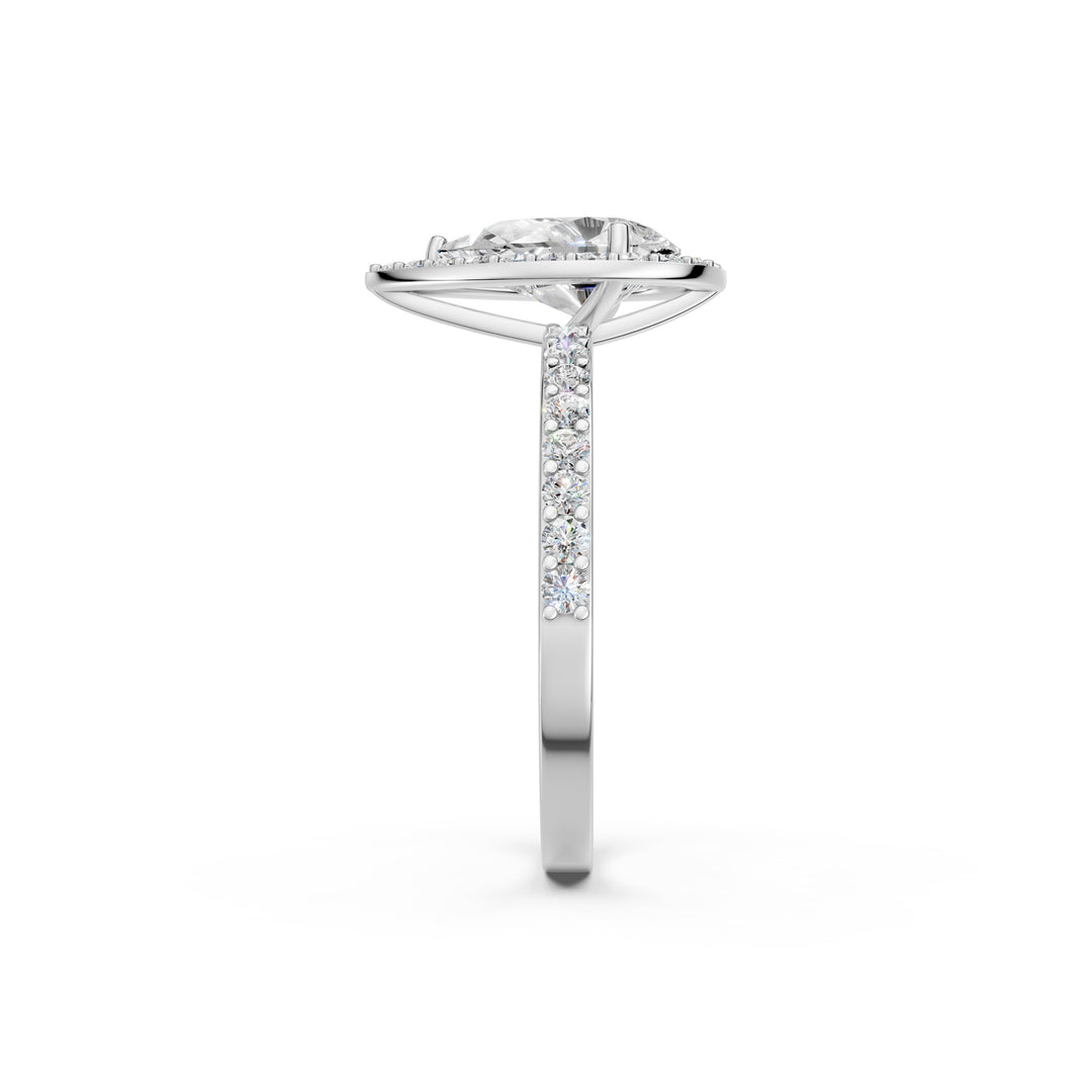 Prya Pear Solitaire Diamond Womens Ring