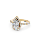 Load image into Gallery viewer, Prya Pear Solitaire Diamond Womens Ring
