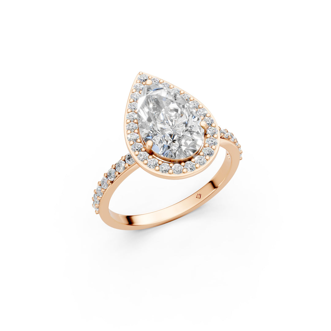 Piana Pear Solitaire Diamond Womens Ring