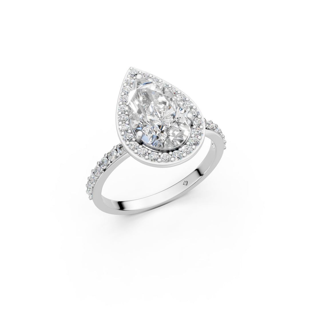 Piana Pear Solitaire Diamond Womens Ring