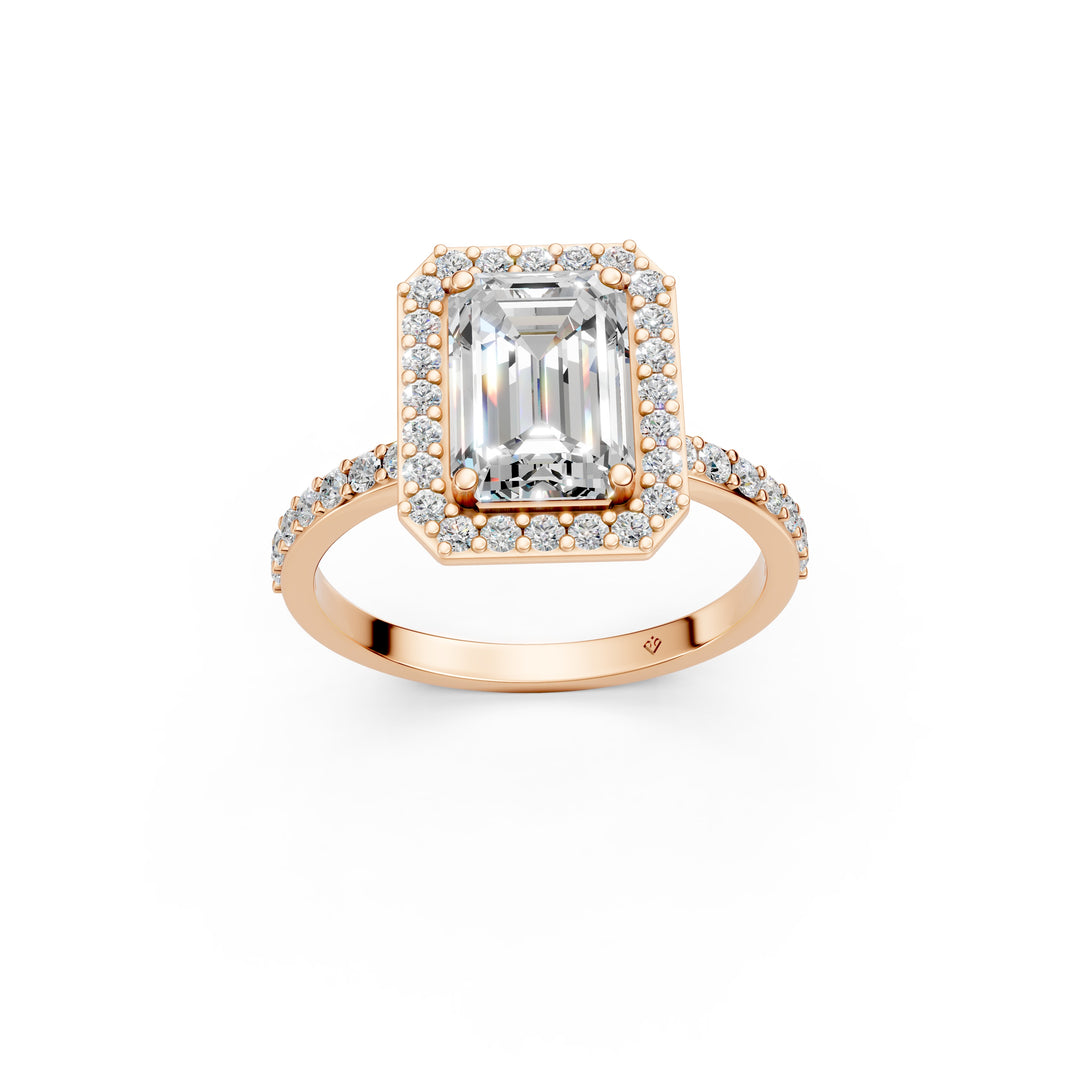 Peira Emerald Solitaire Diamond Womens Ring