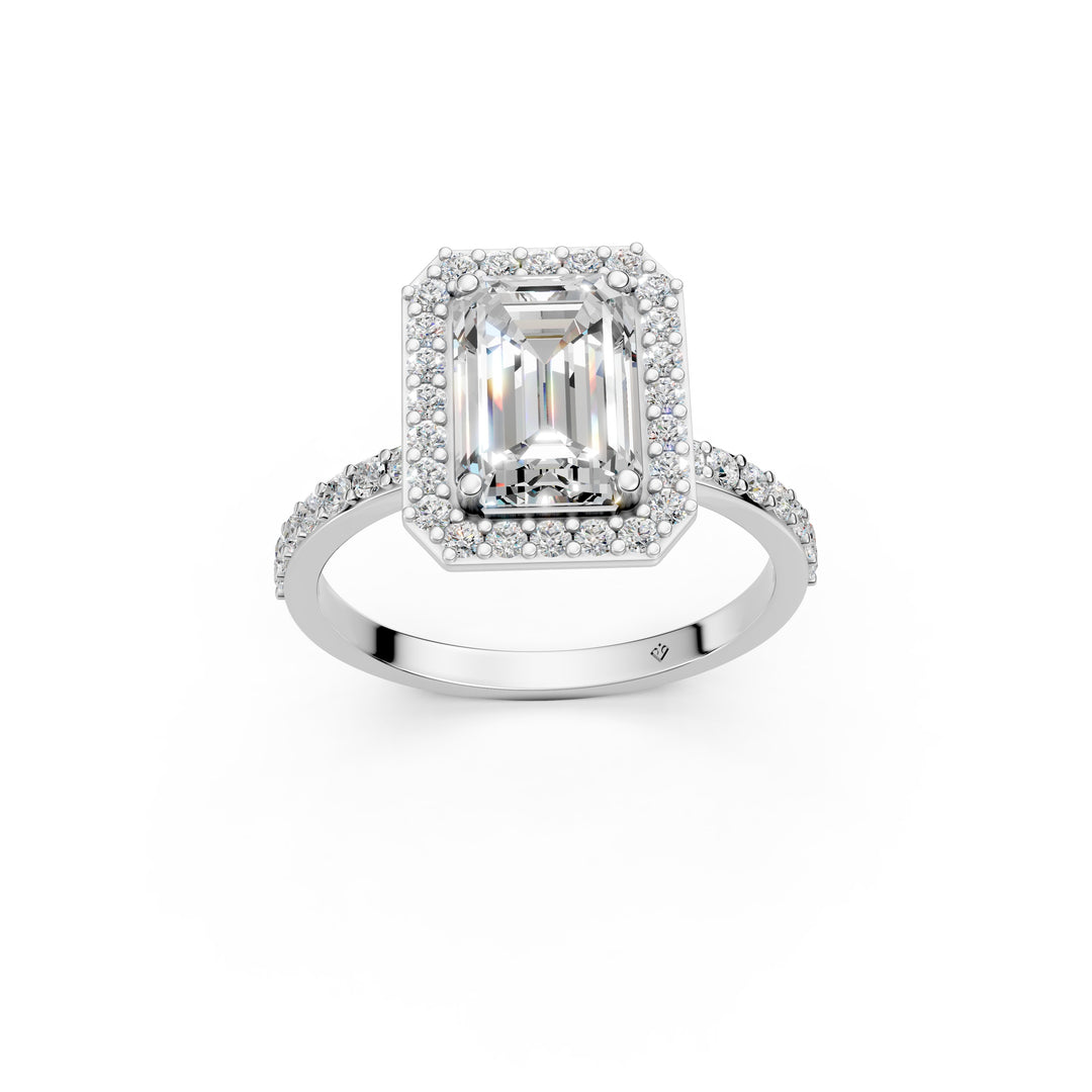 Peira Emerald Solitaire Diamond Womens Ring