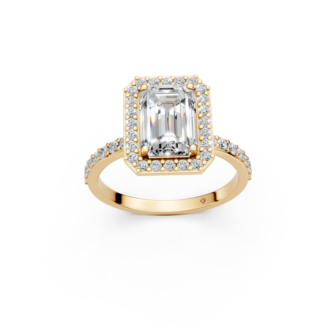 Peira Emerald Solitaire Diamond Womens Ring