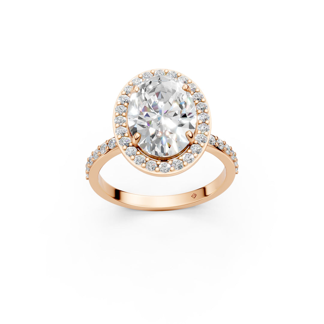Pavya Oval Solitaire Diamond Womens Ring