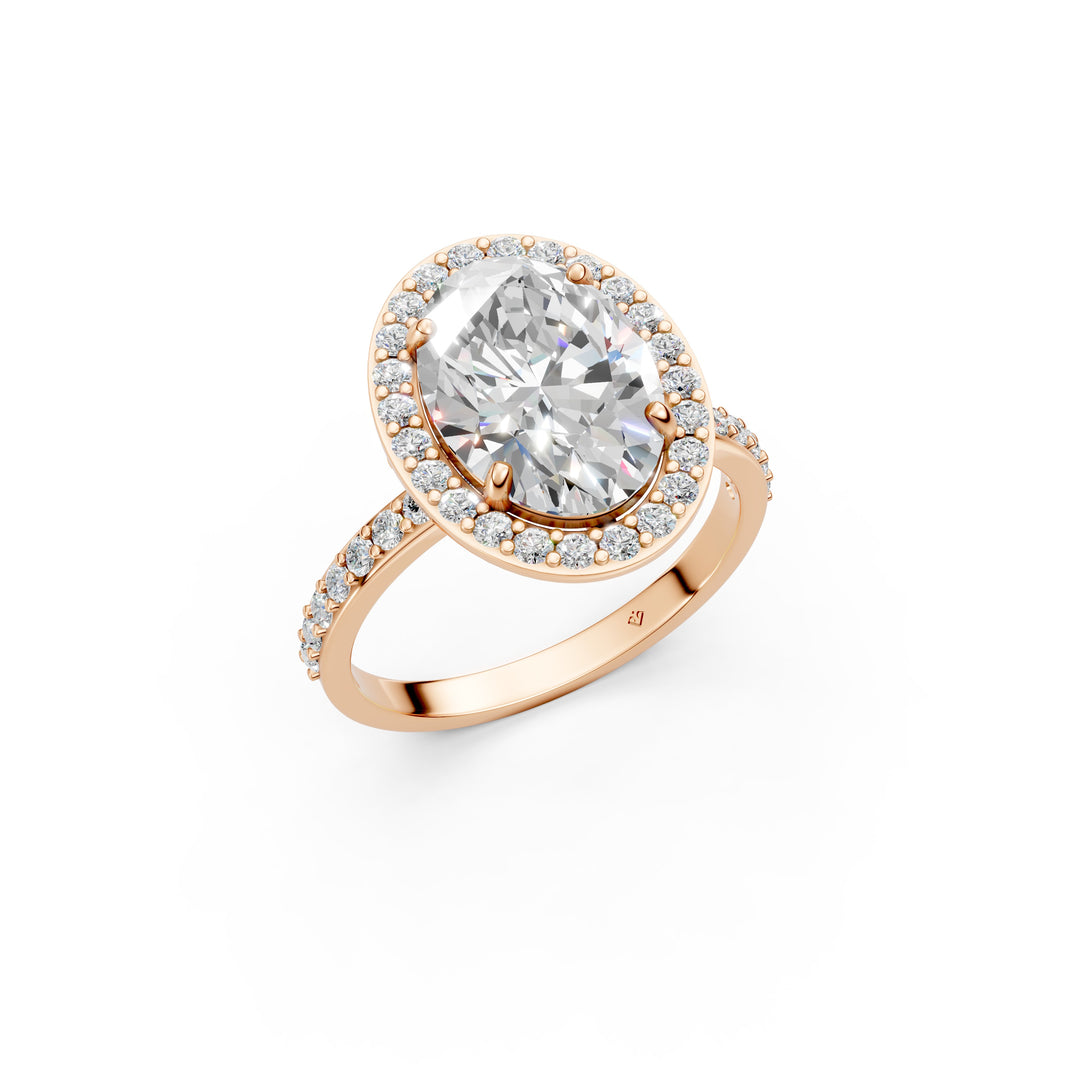 Pavya Oval Solitaire Diamond Womens Ring
