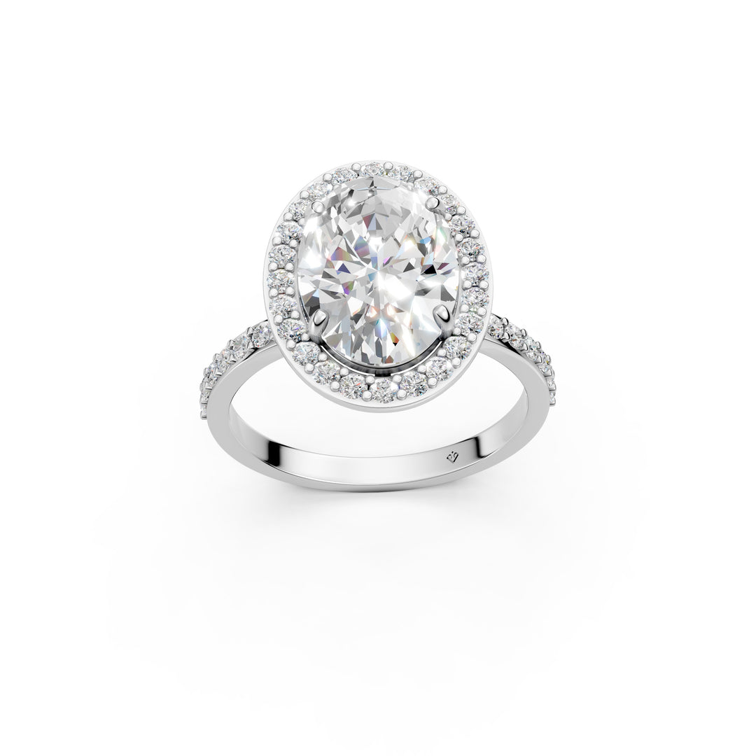 Pavya Oval Solitaire Diamond Womens Ring