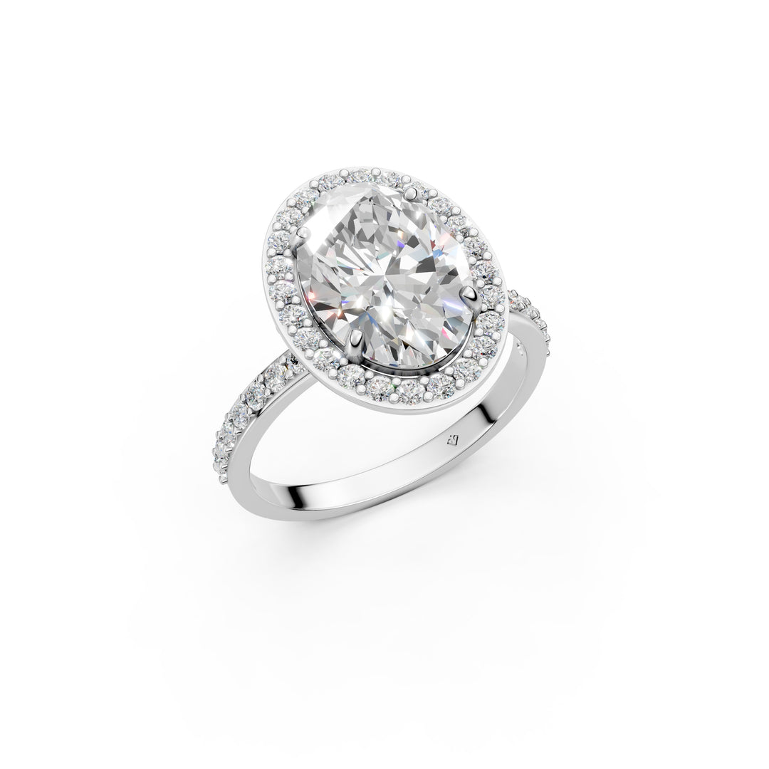Pavya Oval Solitaire Diamond Womens Ring