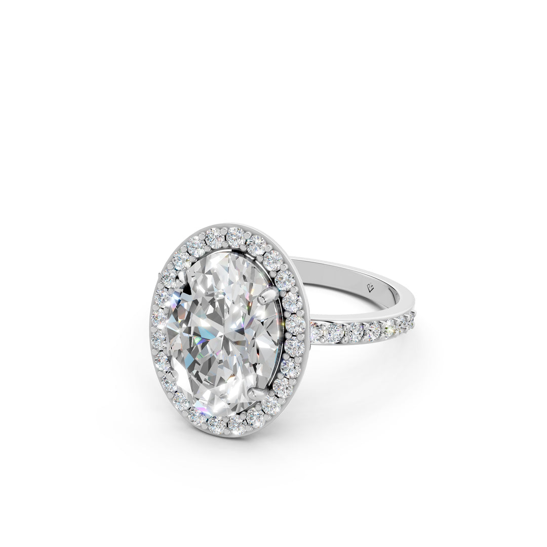 Pavya Oval Solitaire Diamond Womens Ring