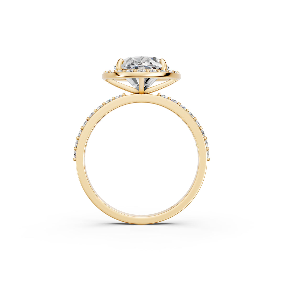 Pavya Oval Solitaire Diamond Womens Ring