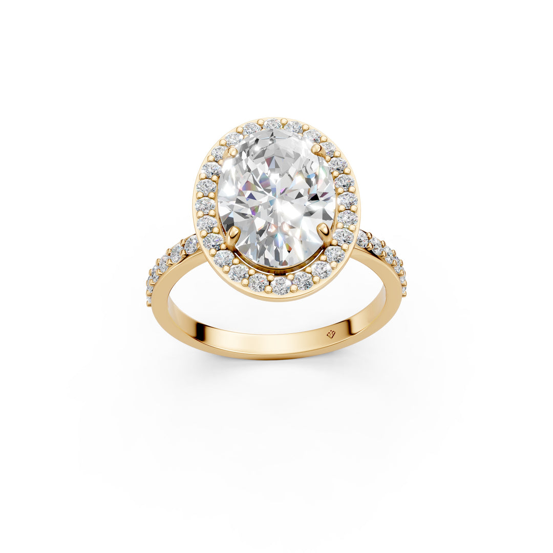 Pavya Oval Solitaire Diamond Womens Ring