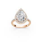 Load image into Gallery viewer, Parza Pear Solitaire Diamond Womens Ring
