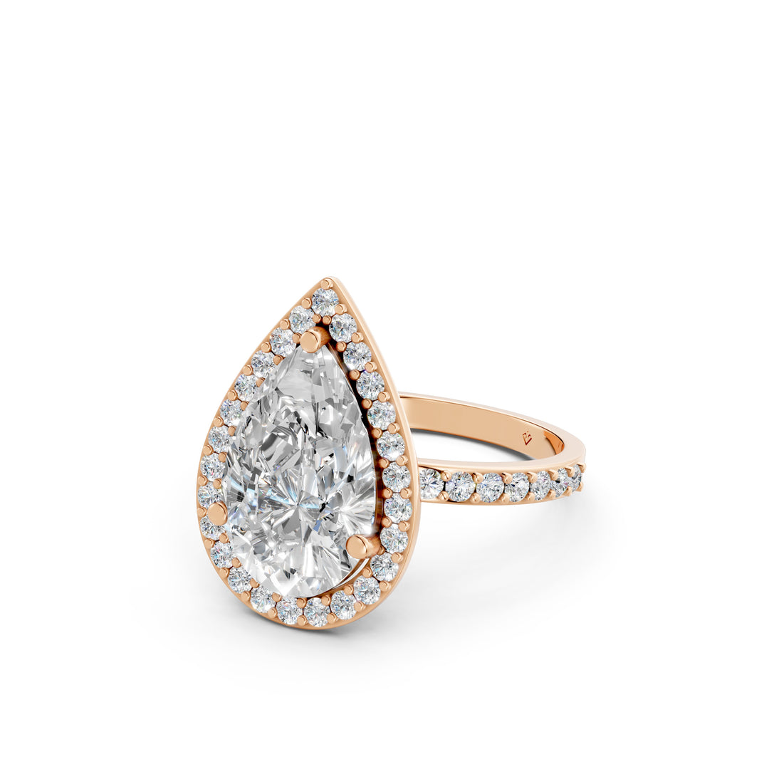 Parza Pear Solitaire Diamond Womens Ring