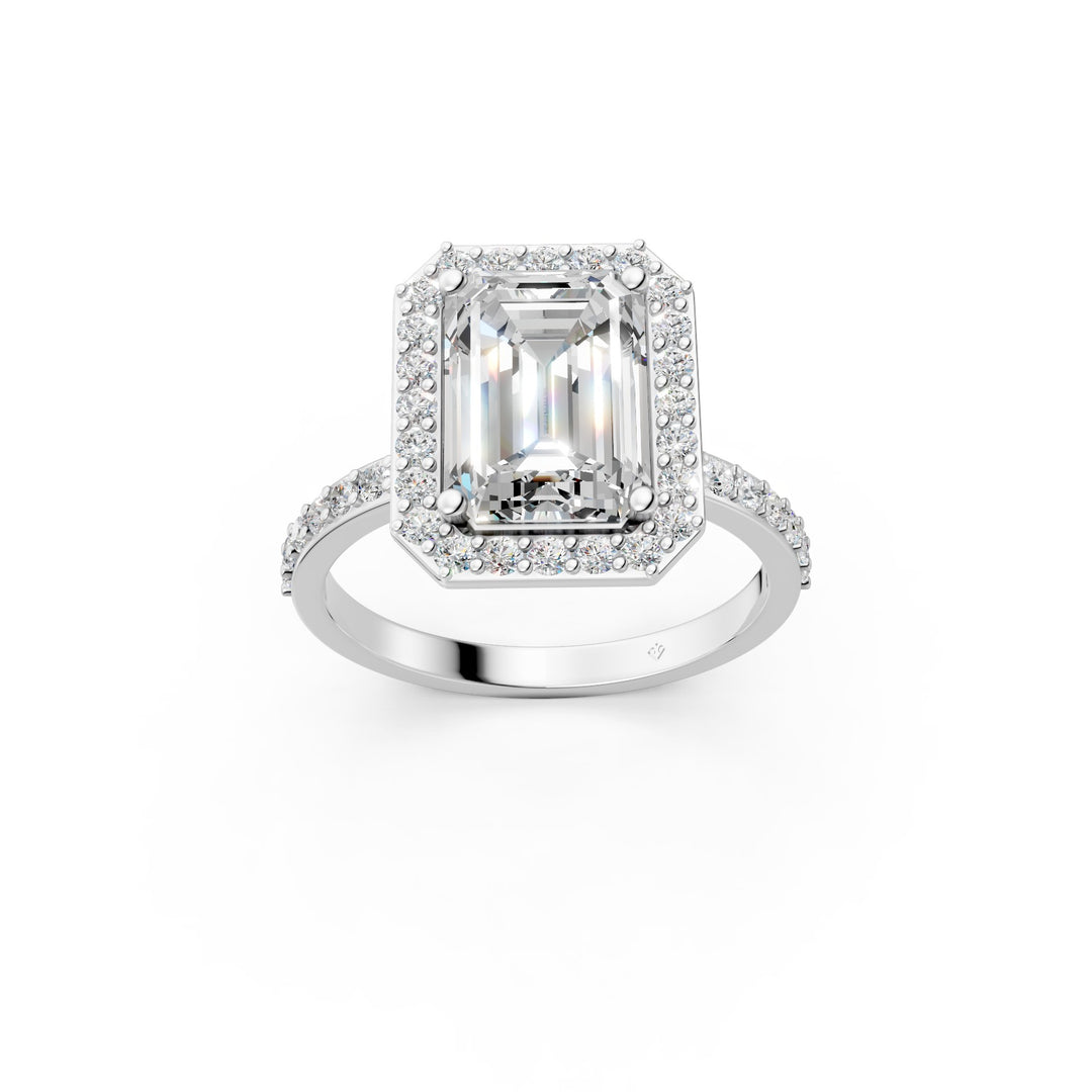 Pamya Emerald Solitaire Diamond Womens Ring