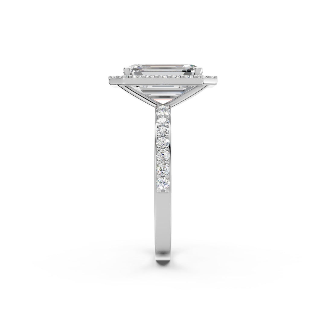 Pamya Emerald Solitaire Diamond Womens Ring