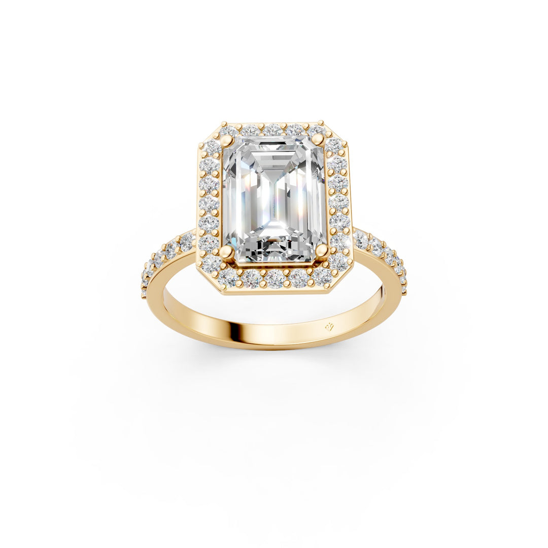 Pamya Emerald Solitaire Diamond Womens Ring