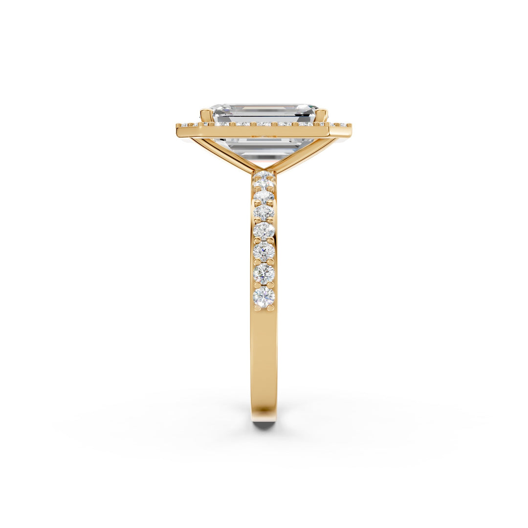 Pamya Emerald Solitaire Diamond Womens Ring