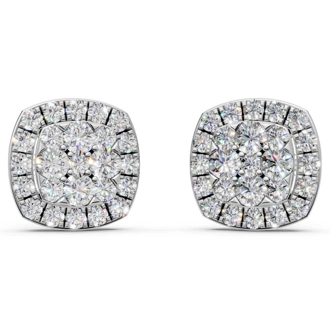 Sia Round Diamond Cluster Stud Ladies Earring