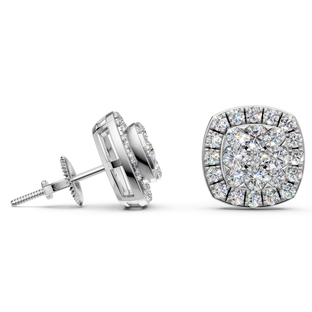 Sia Round Diamond Cluster Stud Ladies Earring