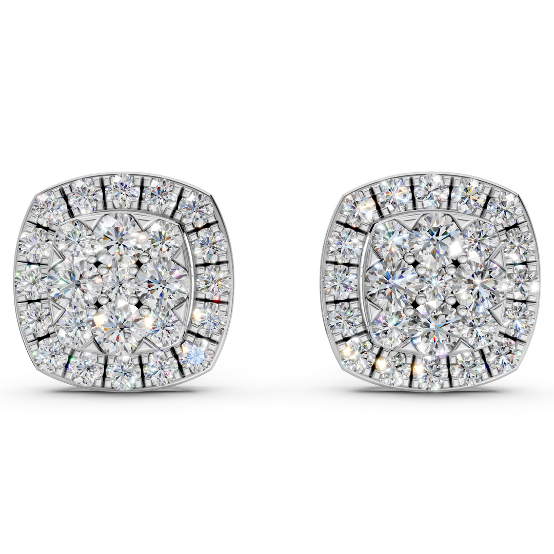 Sia Round Diamond Cluster Stud Ladies Earring