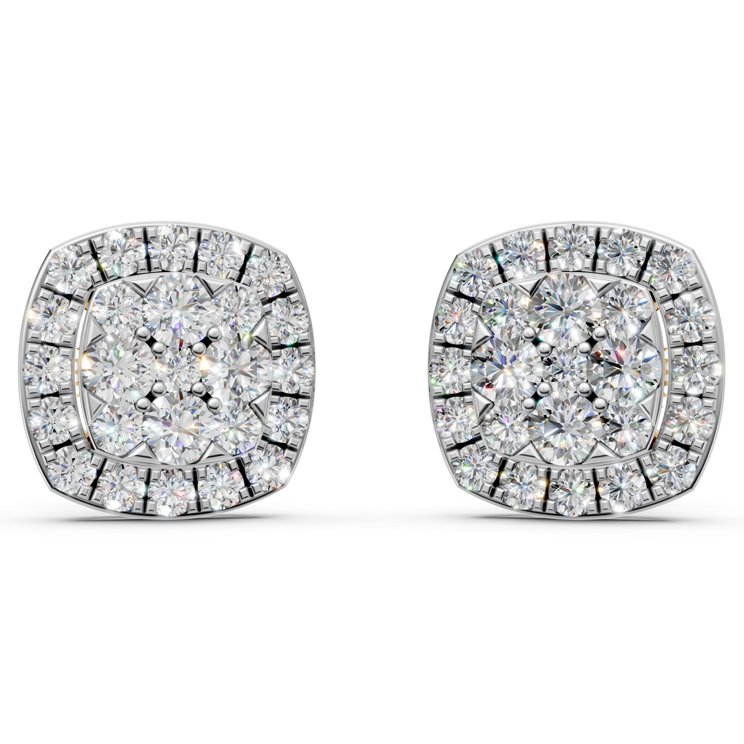 Sia Round Diamond Cluster Stud Ladies Earring