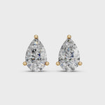 Load and play video in Gallery viewer, Halya Pear Solitaire Diamond stud Earring
