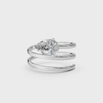 Load and play video in Gallery viewer, Astra Pear Solitaire Diamond spiral Womens Ring
