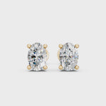 Load and play video in Gallery viewer, Iraza Oval Solitaire Diamond stud Earring
