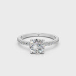 Load and play video in Gallery viewer, Elina Round Solitaire Diamond Womens Ring
