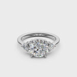 Load and play video in Gallery viewer, Aaliyah Round Solitaire Diamond 3 stone Ladies Ring
