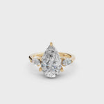 Load and play video in Gallery viewer, Naara Pear Solitaire Diamond Womens Ring
