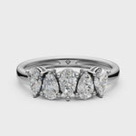 Load and play video in Gallery viewer, Maya Pear Diamond 5 Stone Ladies Ring
