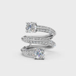 Load and play video in Gallery viewer, Aerna Oval Solitaire Diamond Spiral Womens Ring
