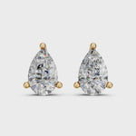 Load and play video in Gallery viewer, Hania Pear Solitaire Diamond stud Earring

