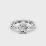 Load and play video in Gallery viewer, Emery Emerald Solitaire Diamond Ladies Ring
