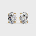 Load and play video in Gallery viewer, Ihina Oval Solitaire Diamond stud Earring
