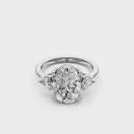 Load and play video in Gallery viewer, Opal Oval Solitaire Diamond 3 stone Ladies Ring
