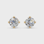 Load and play video in Gallery viewer, Griya Round Solitaire Diamond stud Earring

